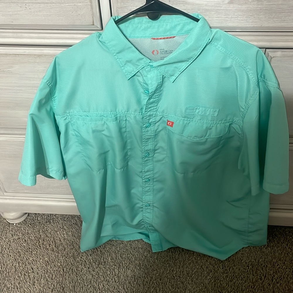 Green short sleeve fishing shirt. Perfect condition XXL.